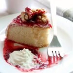 Vanilla Cake with Strawberry Compote